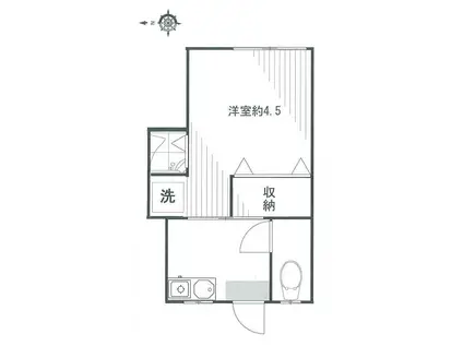 麻沼荘(1K/2階)の間取り写真