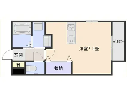 モンセラート(ワンルーム/1階)の間取り写真