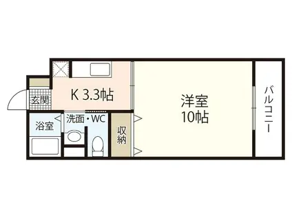 JRBハイツ矢野II番館(1K/1階)の間取り写真