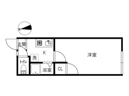 GARDEN HILL(1K/2階)の間取り写真