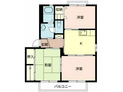 エコーズユタカ(3K/2階)の間取り写真