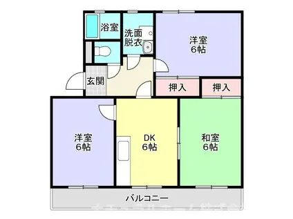シティ・ナカヤマ(3DK/1階)の間取り写真