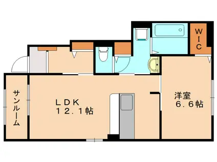 クラール アンジュ II(1LDK/1階)の間取り写真