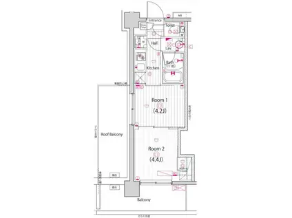 ガーラ・プレシャス四ツ木(2K/7階)の間取り写真