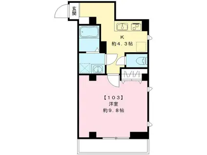 レザン池上(1K/1階)の間取り写真