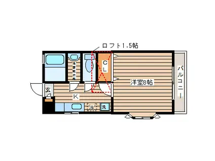 プチシャトー黒松(1K/1階)の間取り写真