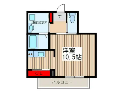 LUNA(ワンルーム/2階)の間取り写真