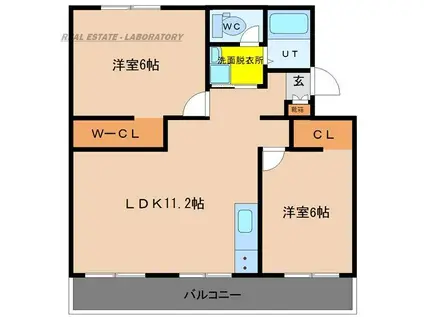 第二中村マンション(2LDK/3階)の間取り写真