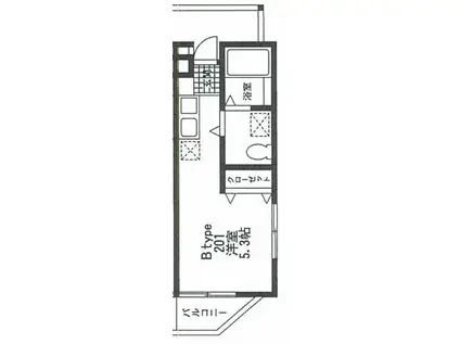 NAMAMUGI APARTMENT I(ワンルーム/2階)の間取り写真