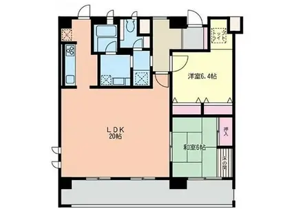 ウェルカーサ横浜関内(2LDK/10階)の間取り写真
