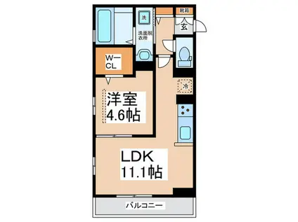 LA VIE BELLE(1LDK/2階)の間取り写真