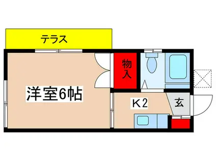 第三赤坂ハイツ(1K/1階)の間取り写真