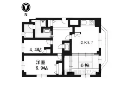 メゾン洛北(2LDK/5階)の間取り写真