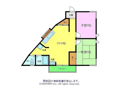 LAKEサヤマ(2DK/2階)の間取り写真