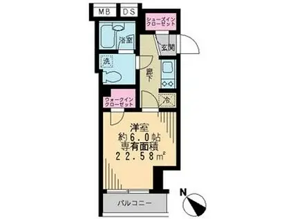 アーク銀座京橋(1K/11階)の間取り写真