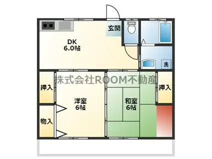 モモエマンション(2DK/1階)の間取り写真