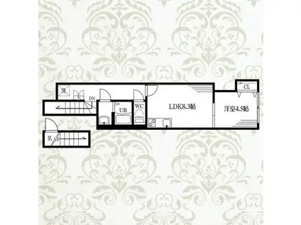 TERRACE SELENE(1LDK/2階)の間取り写真