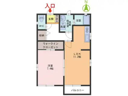 メゾンルミエール(1LDK/2階)の間取り写真