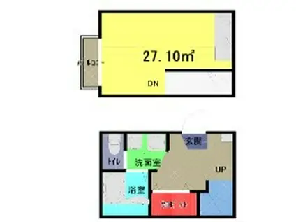 LINO AGEO(ワンルーム/1階)の間取り写真