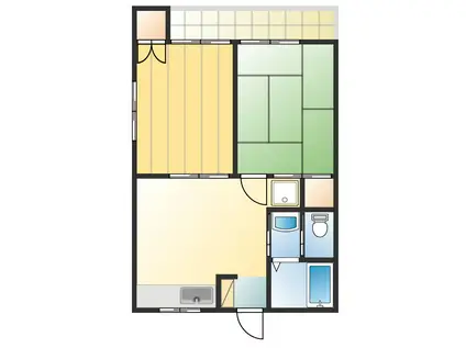 リバティーオキツII(2DK/2階)の間取り写真