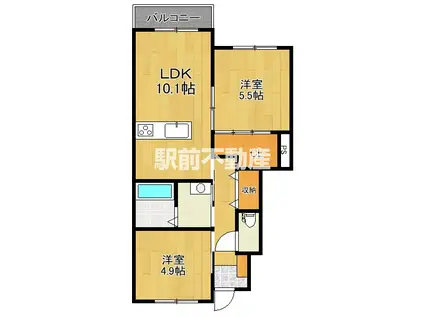 THE NOBLES TERRACE(2LDK/1階)の間取り写真