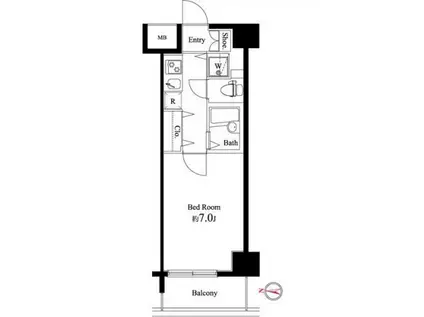 SQUARE潮見(1K/5階)の間取り写真