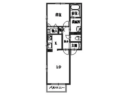 メゾンアークA(1LDK/2階)の間取り写真