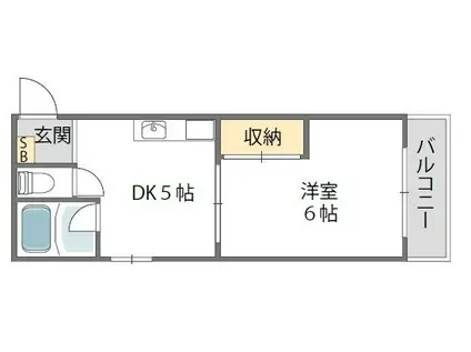 ニュー豊里マンション(1DK/3階)の間取り写真