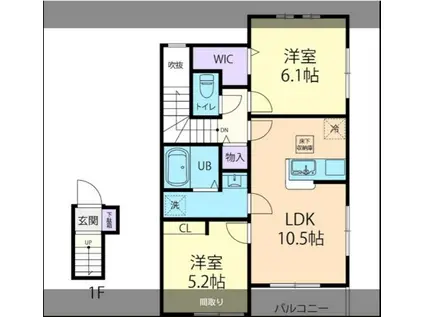 5/1菊池市泗水町2LDK A(2LDK/2階)の間取り写真