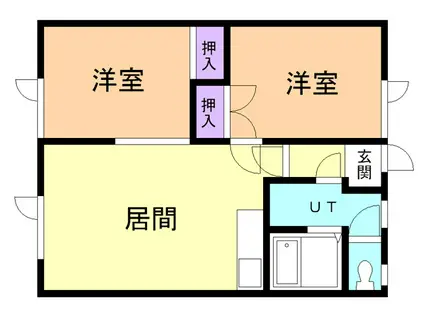 ドリームハウス(2LDK/2階)の間取り写真