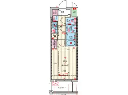 ファーストフィオーレ尼崎グランウエスト(1K/6階)の間取り写真
