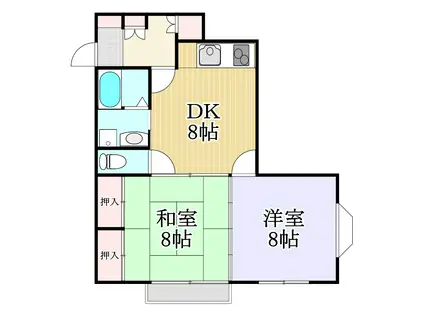 ローレンスパークA(2DK/1階)の間取り写真