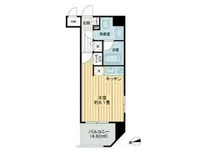 アヴァンツァーレ新宿ピアチェーレ(ワンルーム/4階)の間取り写真