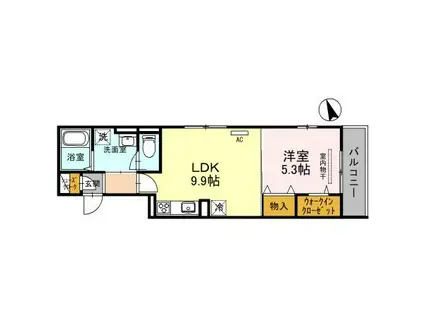 バレンシアGT(2LDK/3階)の間取り写真