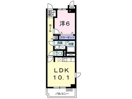 カルムアビタシオン(1LDK/3階)の間取り写真