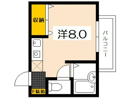 グランディーY(ワンルーム/2階)の間取り写真