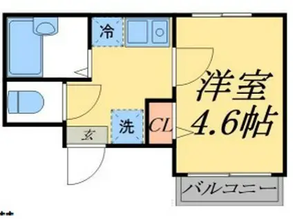 メルディア東堀切(1K/3階)の間取り写真