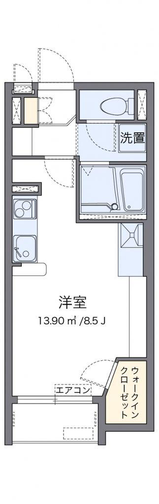 ミランダクレール ソヤ(ワンルーム/1階)の間取り写真