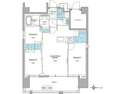 ルフォンプログレ赤羽マークス(3LDK/11階)の間取り写真