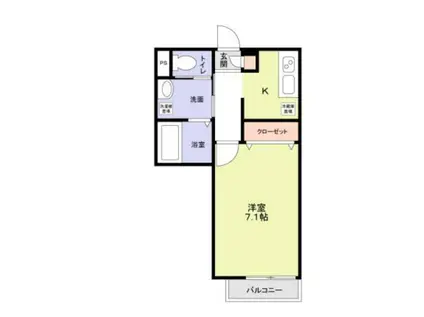 フォレストウエスト(1K/1階)の間取り写真