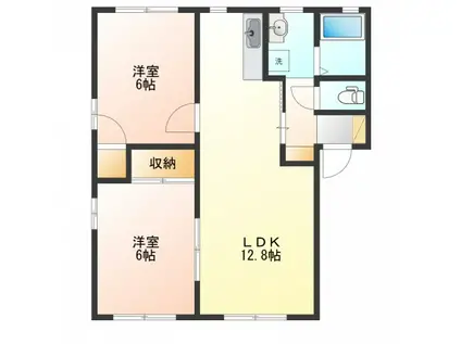 メゾンフィオーレII(2LDK/1階)の間取り写真