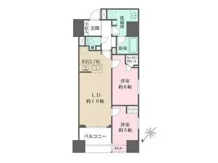 オルタナ日本橋(2LDK/2階)の間取り写真