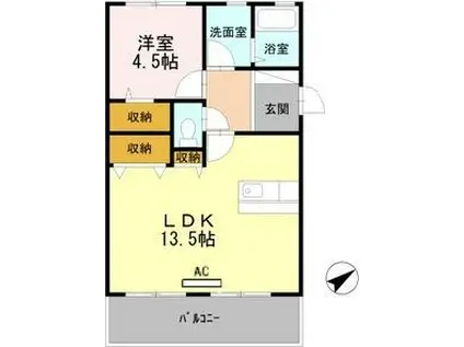 フジコーポ(1LDK/3階)の間取り写真