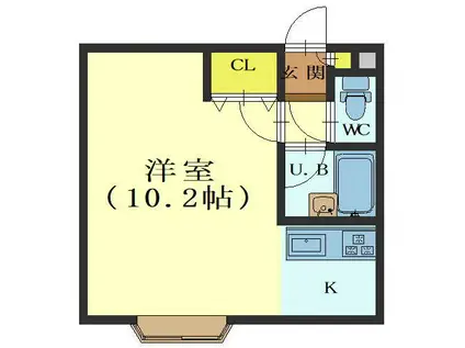 クレステージ宮前(1K/3階)の間取り写真