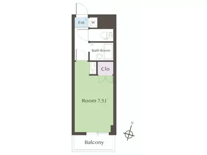 メゾンユーアイ(ワンルーム/1階)の間取り写真