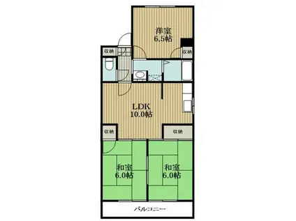 ウィングコート平針(3LDK/5階)の間取り写真