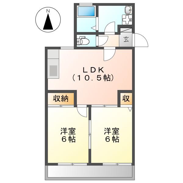 メメント・モリ(2LDK/1階)の間取り写真