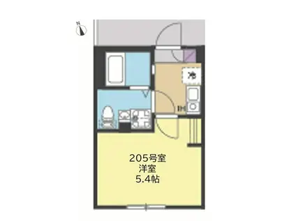 ブルーミング横浜(1K/2階)の間取り写真