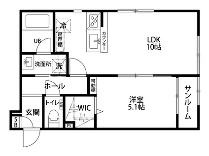 グレイス燕吉田(1LDK/1階)の間取り写真