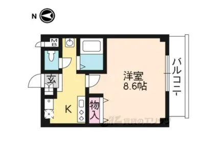 サニーハイツ2(1K/2階)の間取り写真